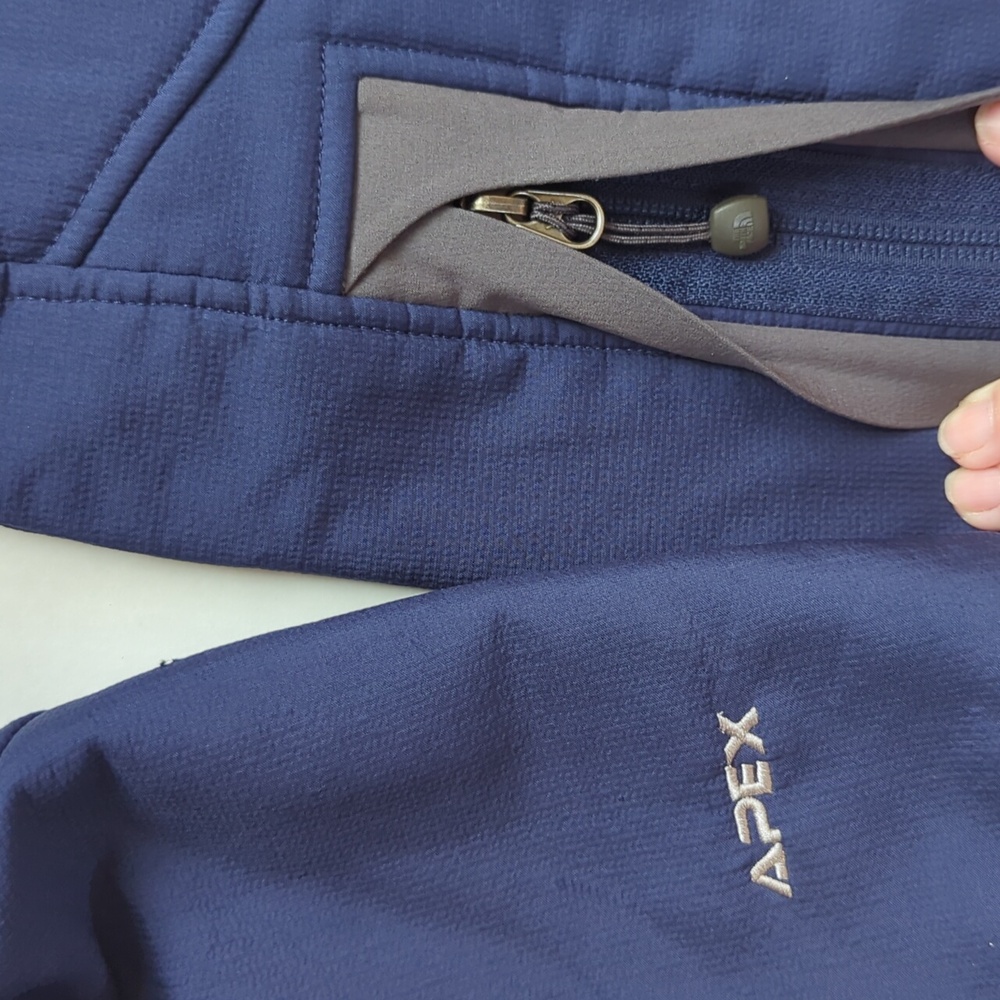The North Face Apex Polartec Summit Series Jacket MEDIUM Blue Gray Pockets - Picture 11 of 16